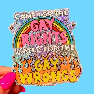 Gay Wrongs Glitter Sticker