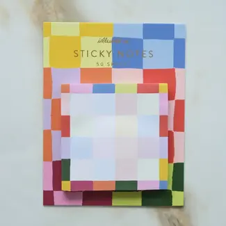Rainbow Checks Sticky Notepad