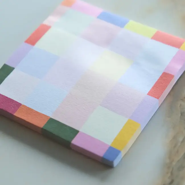 Rainbow Checks Sticky Notepad