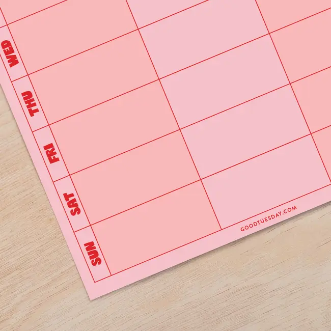 Magnetic Pink & Red Weekly Planner
