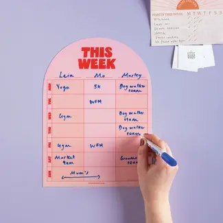 Magnetic Pink & Red Weekly Planner