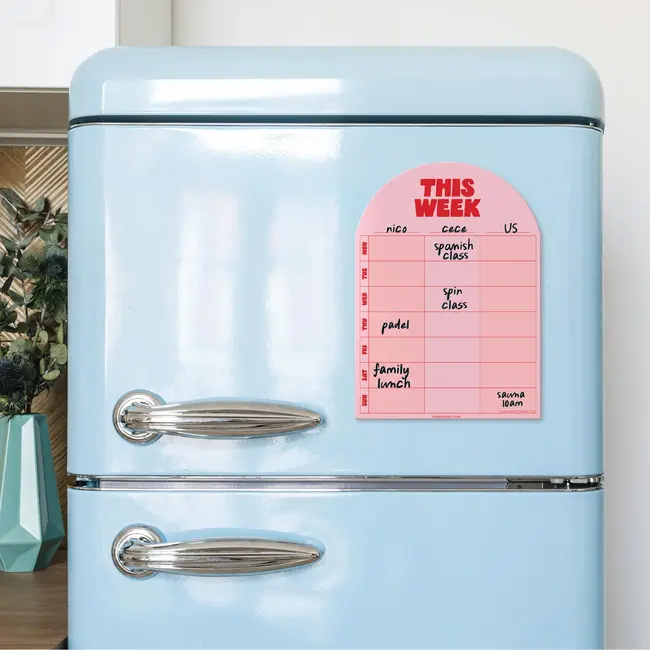 Magnetic Pink & Red Weekly Planner