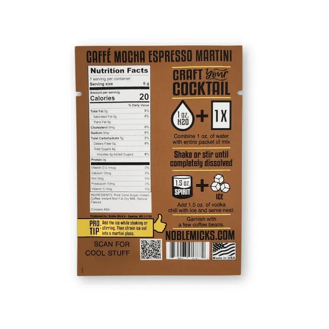 Caffe Mocha Espresso Martini Single Serve Cocktail Mix
