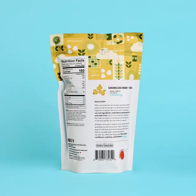 Poppy Handcrafted Popcorn Poppy Popcorn - Caramelized Onion & Sage