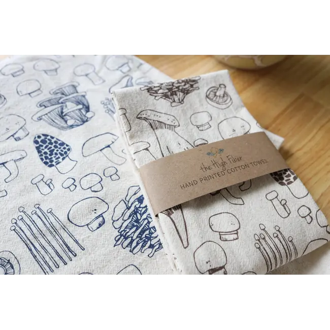The High Fiber Mushrooms Tea Towel (Taupe)