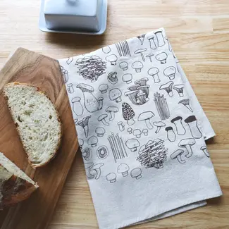 The High Fiber Mushrooms Tea Towel (Taupe)