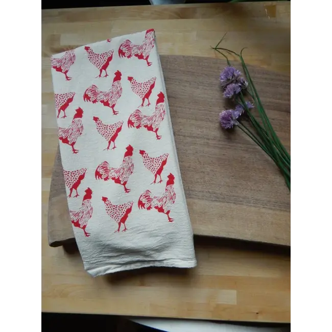 The High Fiber Chickens Kitchen Towel (Red)