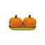 Clementine Salt & Pepper Shaker Set w/Tray