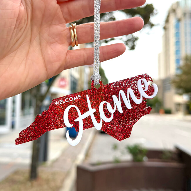 Welcome Home NC Glitter Ornament
