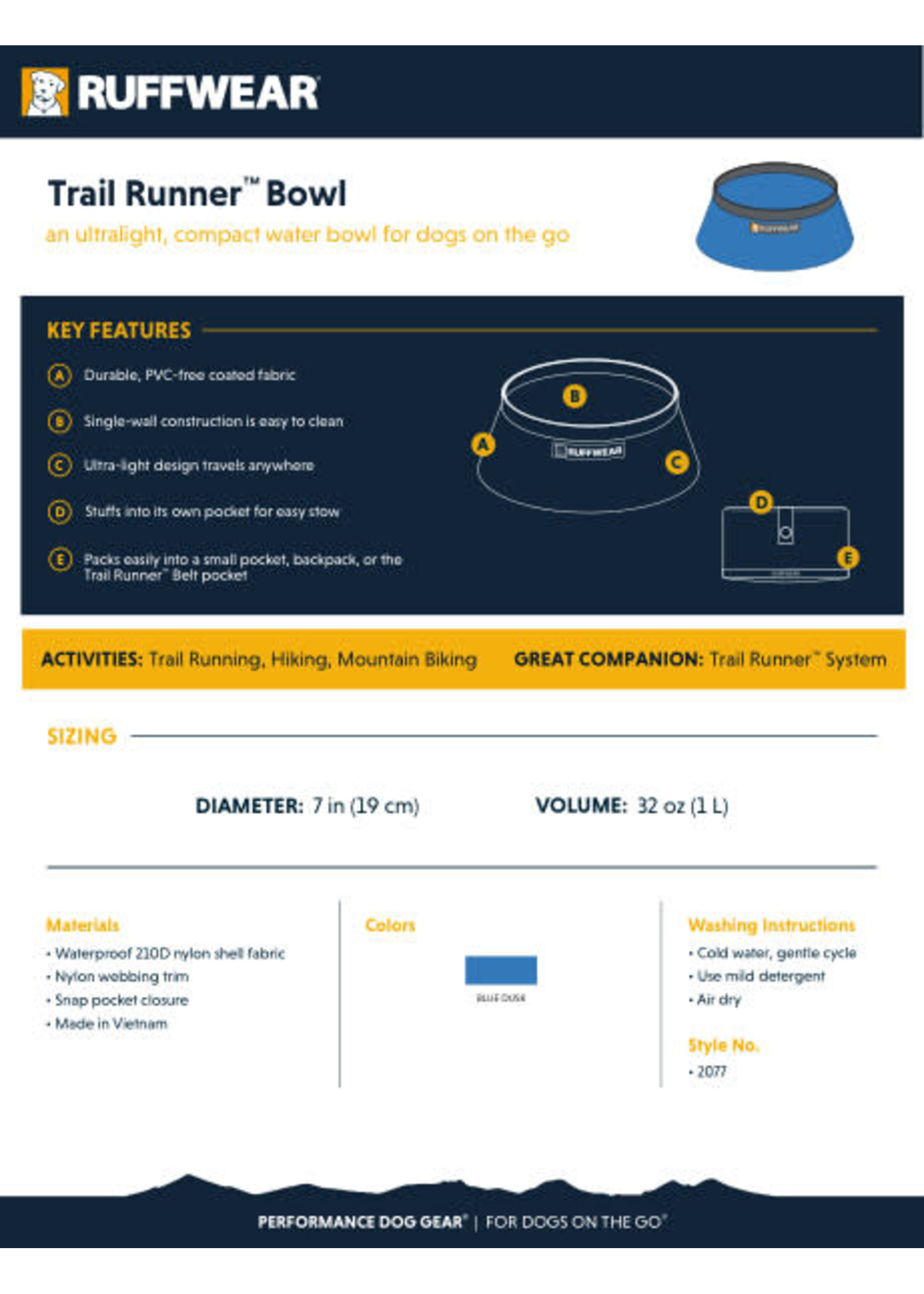 Ruffwear RuffWear Trail Runner Bowl