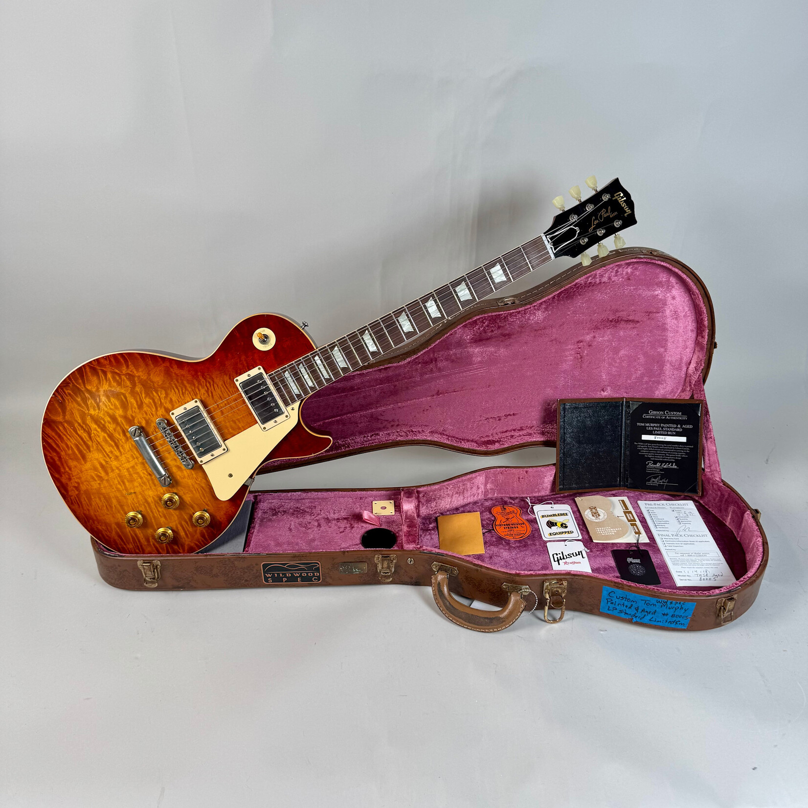 Gibson 2018 Gibson Tom Murphy Painted & Aged R8 '58 Reissue Les Paul Standard Ice Tea Burst