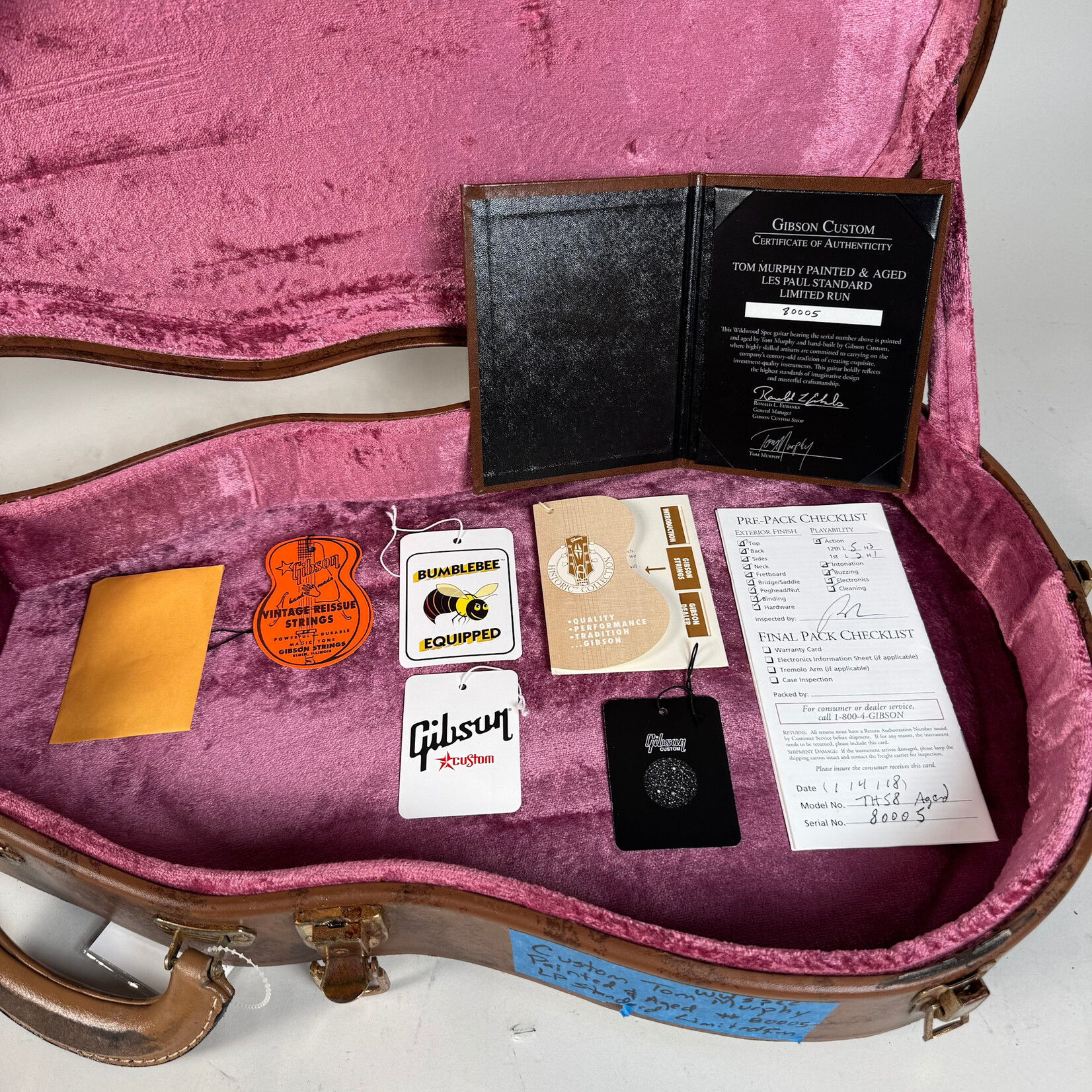 Gibson 2018 Gibson Tom Murphy Painted & Aged R8 '58 Reissue Les Paul Standard Ice Tea Burst