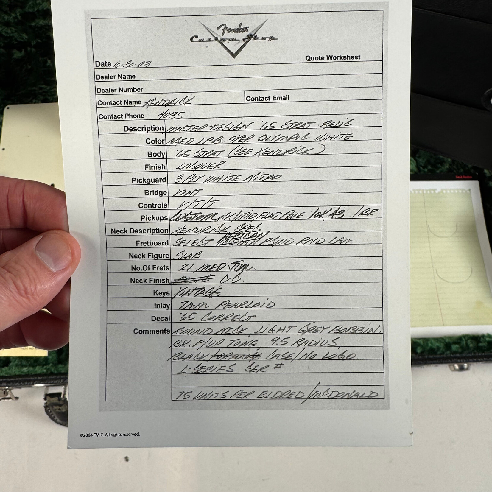 Fender 2004 Fender Custom Shop Master Design '65 Stratocaster Lake Placid Blue