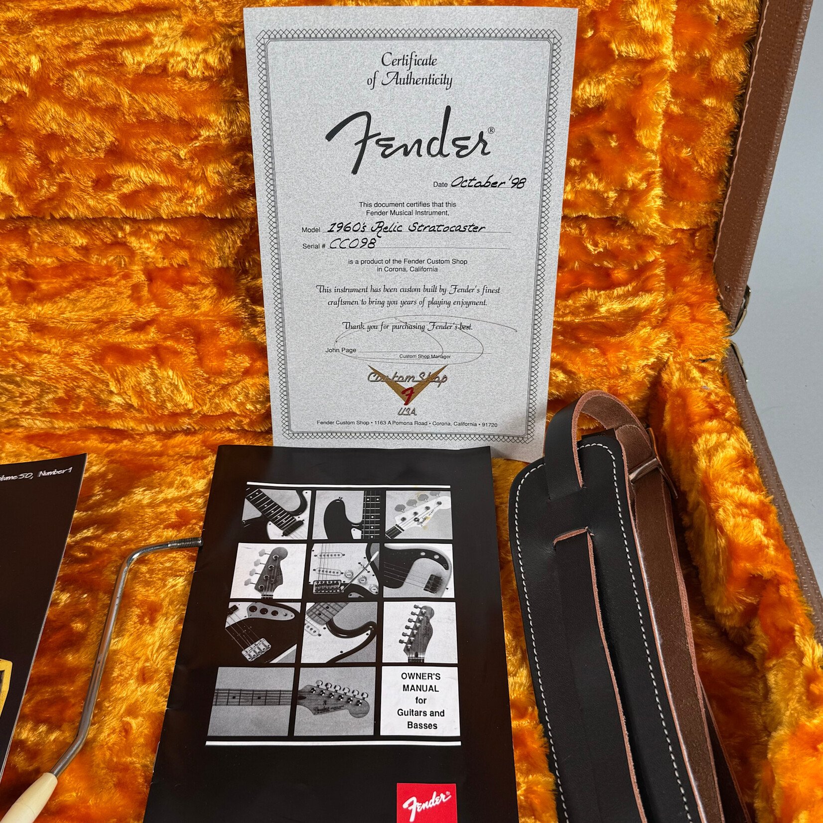 Fender 1998 Fender Custom Shop Classic Collection 60's Stratocaster John Cruz Built, Cunetto Relic