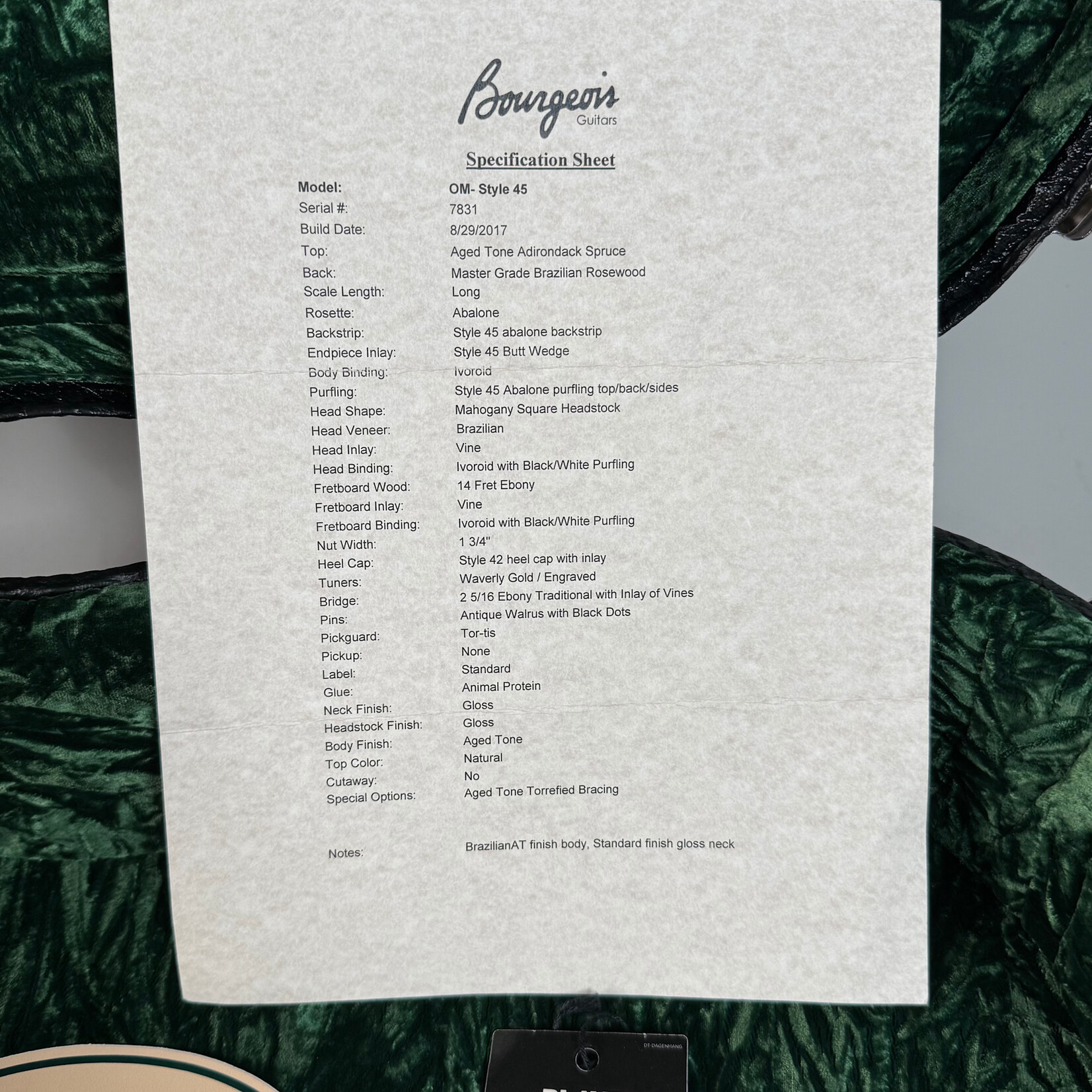 Bourgeois 2017 Bourgeois OM-Style 45 Adi/Brazilian