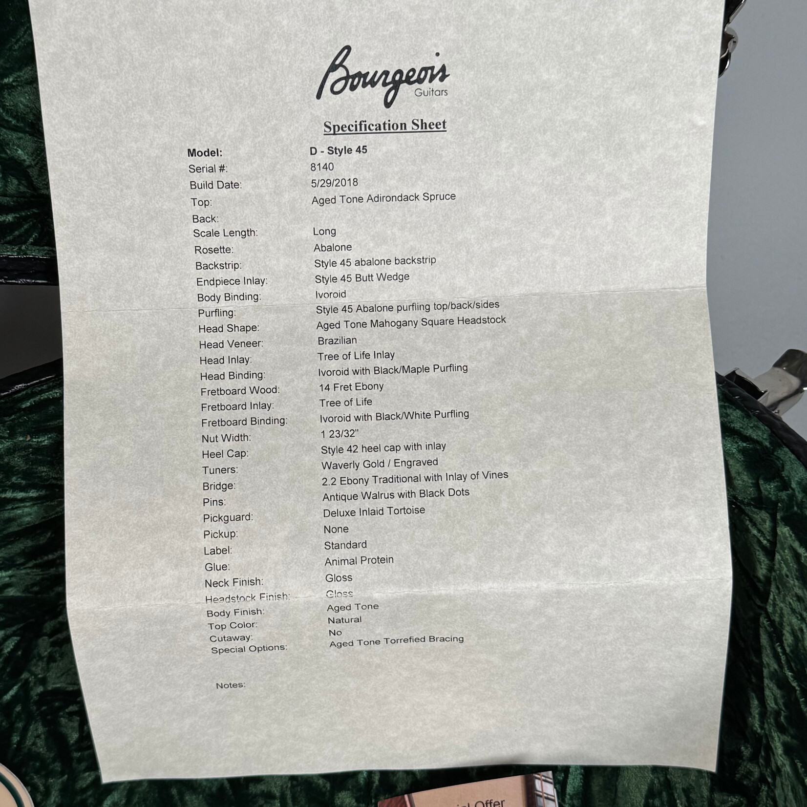 Bourgeois 2018 Bourgeois D-Style 45 Adi/Brazilian