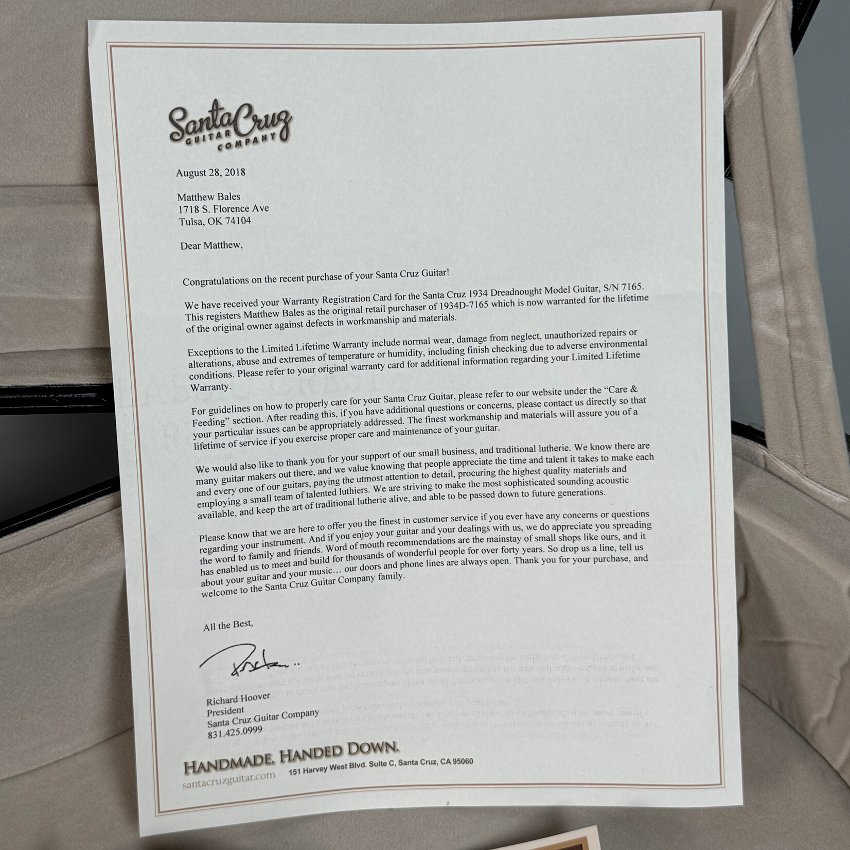 Santa Cruz 2018 Santa Cruz “1934” D Brazilian