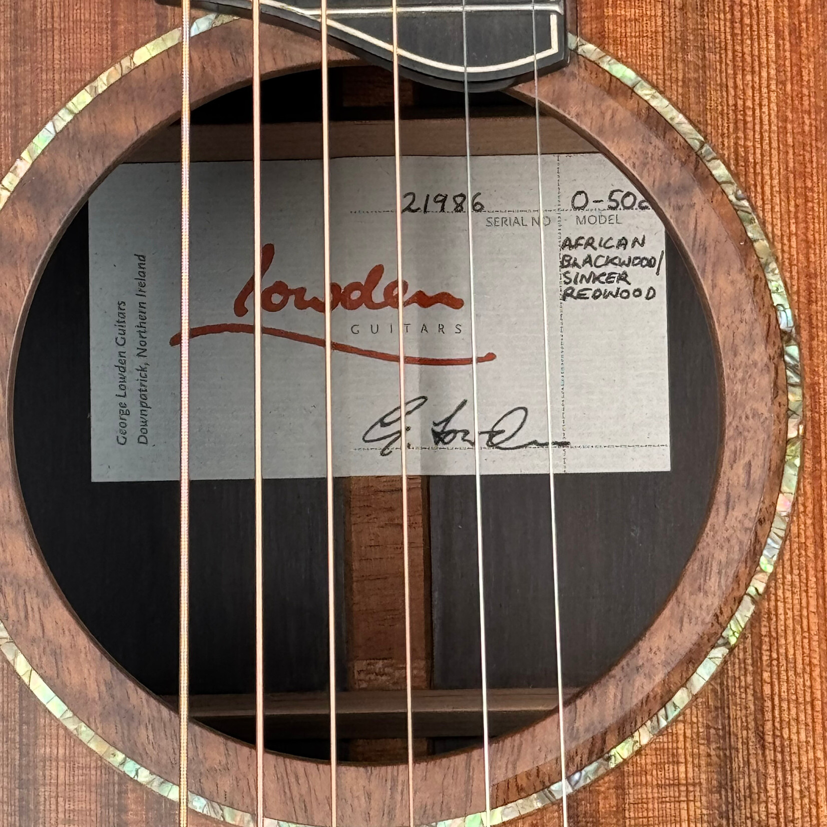 Lowden 2018 Lowden O-50C African Blackwood/Sinker Redwood