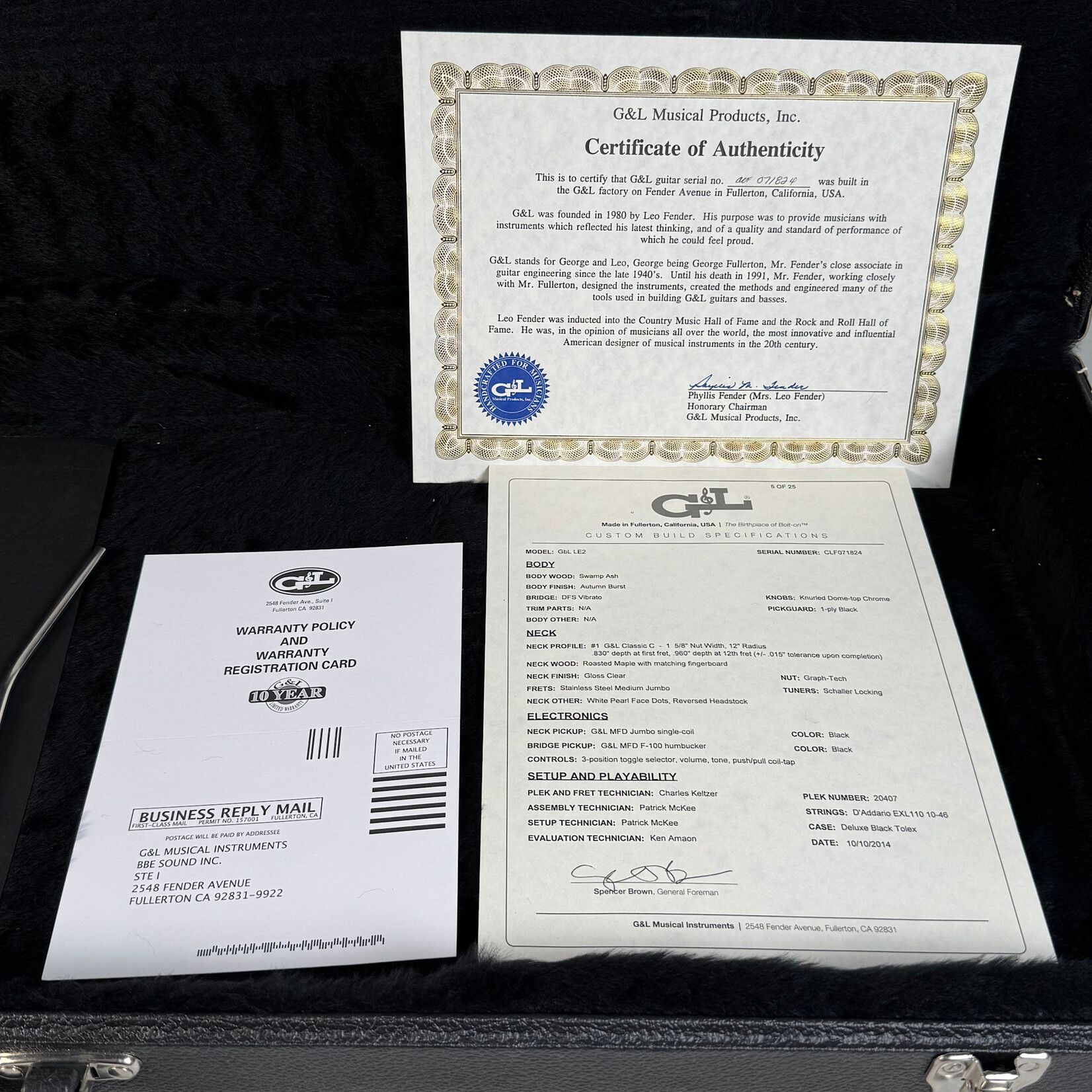 G&L 2014 G&L GbL LE2 (1 of 25 Limited Edition)