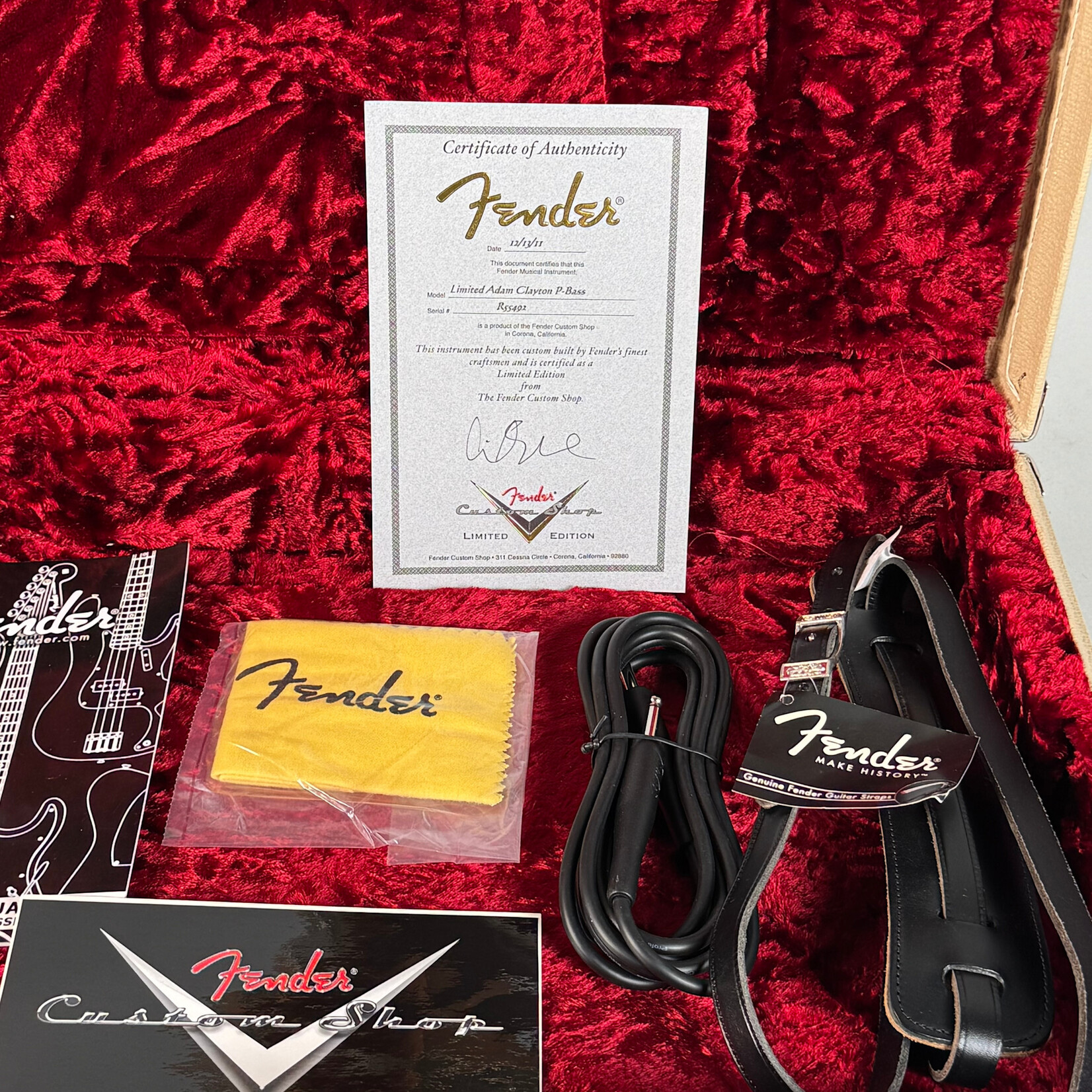 Fender 2011 Limted Adam Clayton P-Bass Precision Custom Shop Gold Sparkle