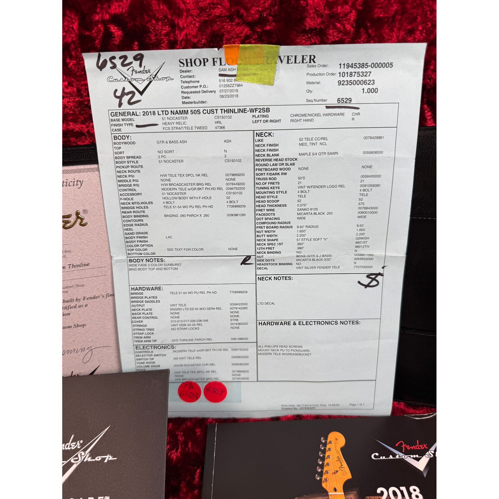 Fender 2018 Fender LTD NAMM 50s Custom Thinline Telecaster Sunburst