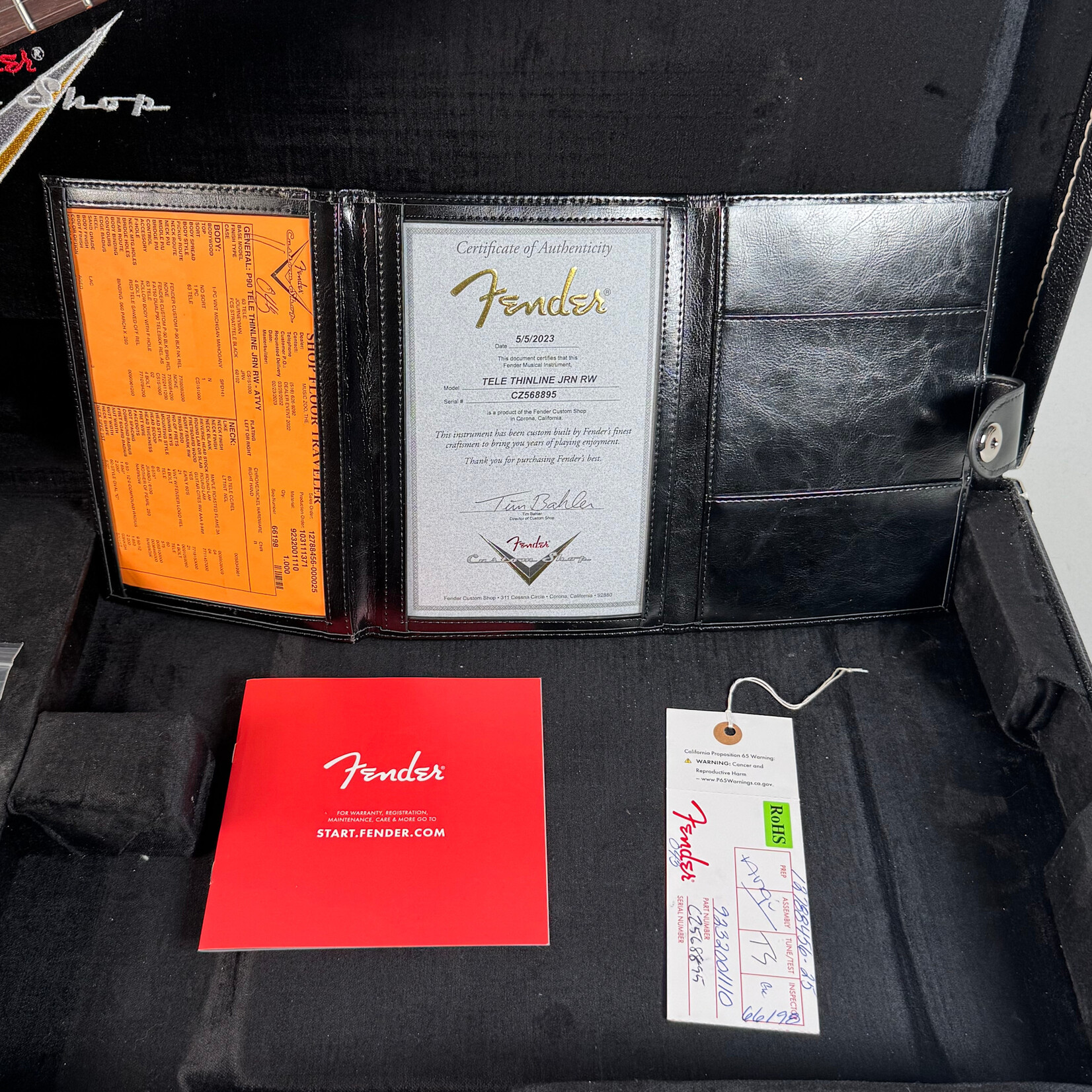 Fender 2023 Fender Custom Shop Michigan Mahogany P-90 Telecaster Thinline Aged TV Yellow