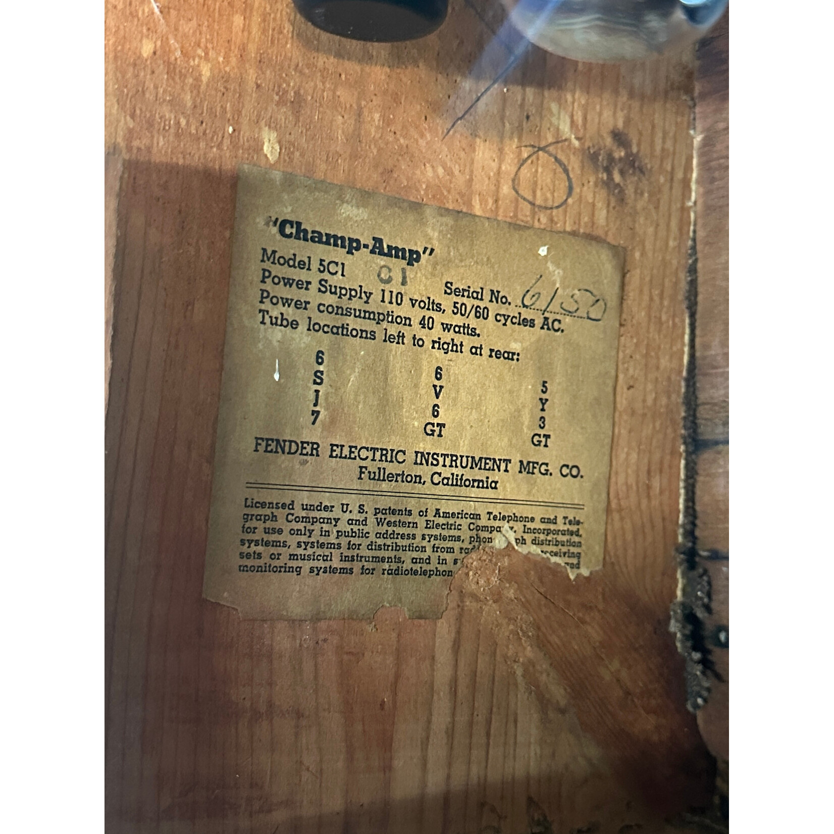 Fender 1953 Fender Wide Panel Tweed Champ 5C1