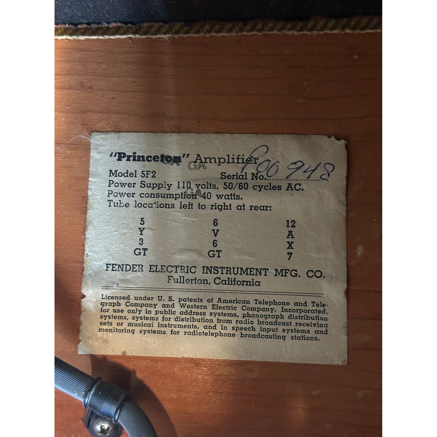 Fender 1957 Fender Tweed Princeton