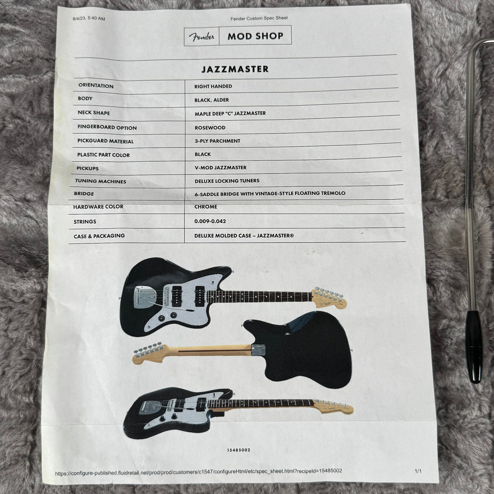 Fender 2022 Fender MOD SHOP Jazzmaster Black
