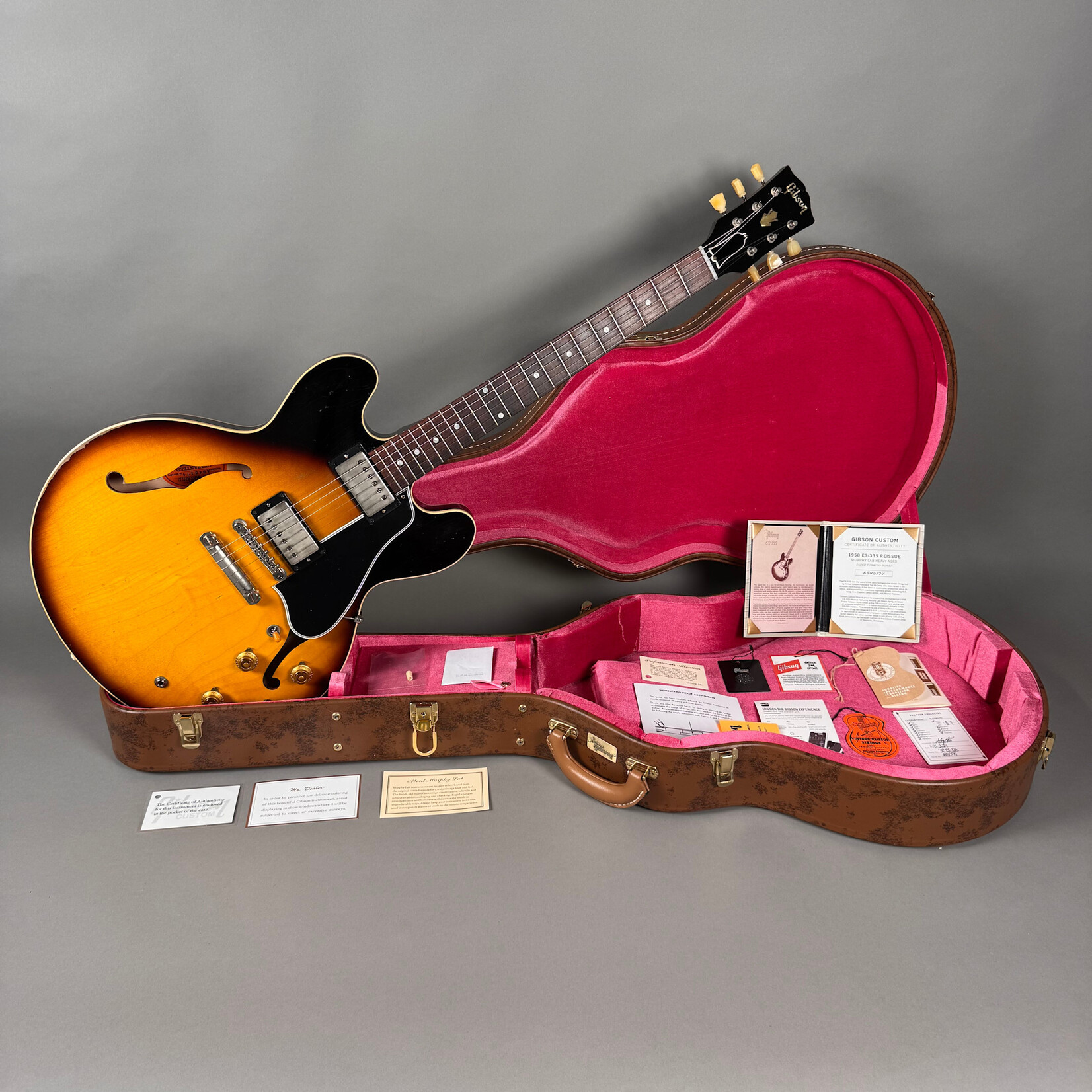 Gibson 2024 Gibson ‘58 Reissue ES-335 Murphy Lab Heavy Aged Faded Tobacco Burst Limited Edition