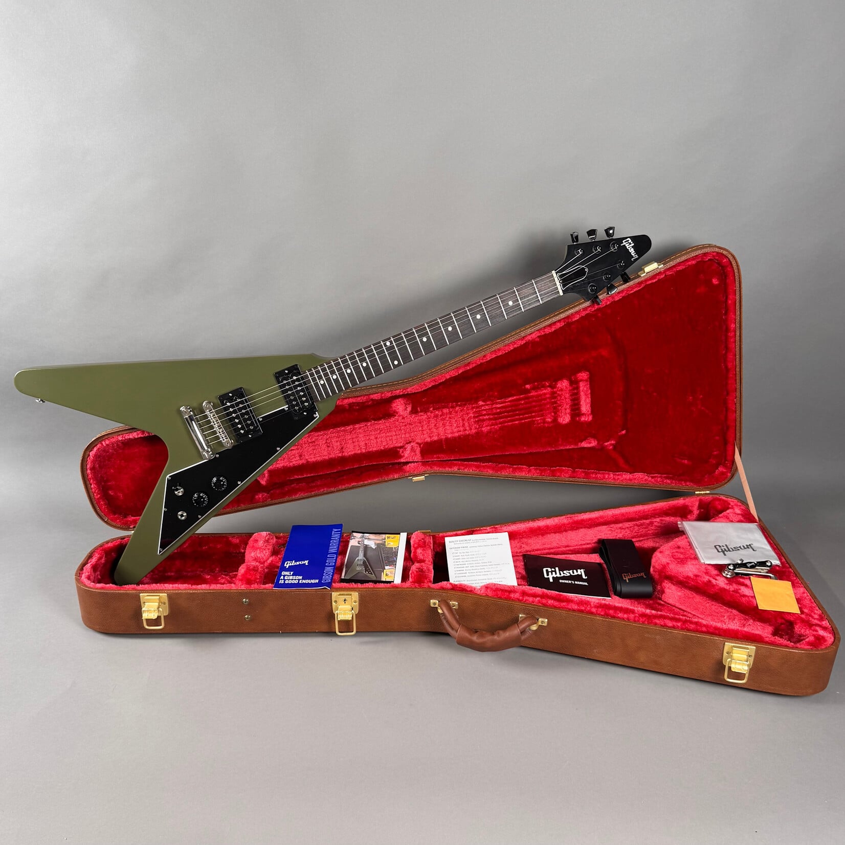 Gibson 2021 Gibson Flying V Satin Olive Drab