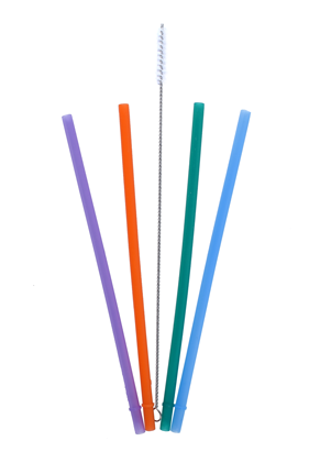 Reusable Silicone Straw (4pk + cleaner)-2