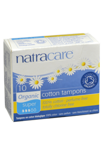 Natracare Super Non-Applicator Organic Cotton Tampons (10/pk)