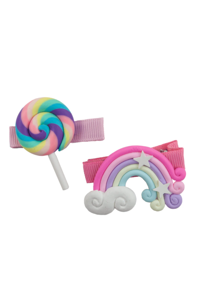 Lollypop Rainbow Hairclips 2 pcs