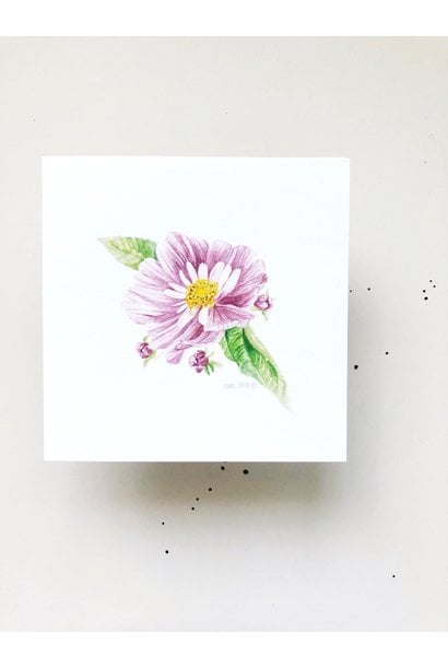 Watercolour Flowers (5x5 Card/Frameable Art Print)