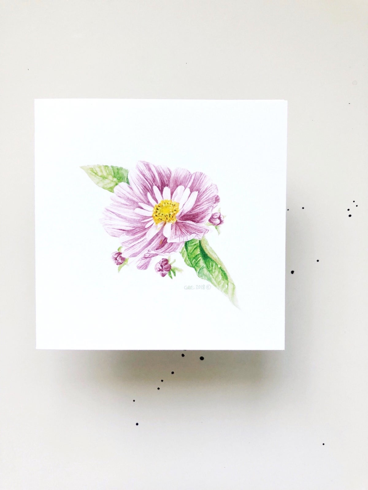 Watercolour Flowers (5x5 Card/Frameable Art Print)-1