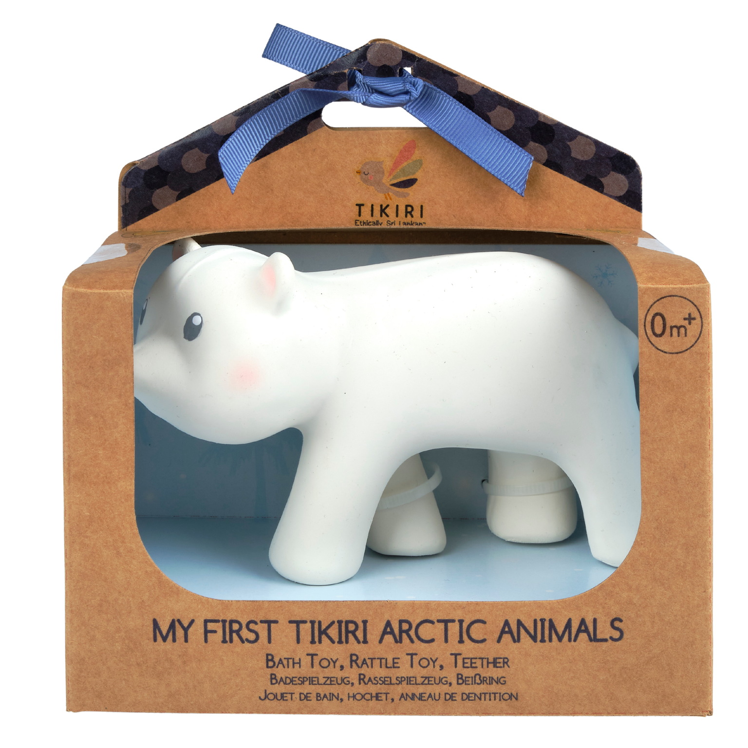 Arctic Polar Bear - Organic Natural Rubber Teether, Baby Rattle & Bath Toy-2