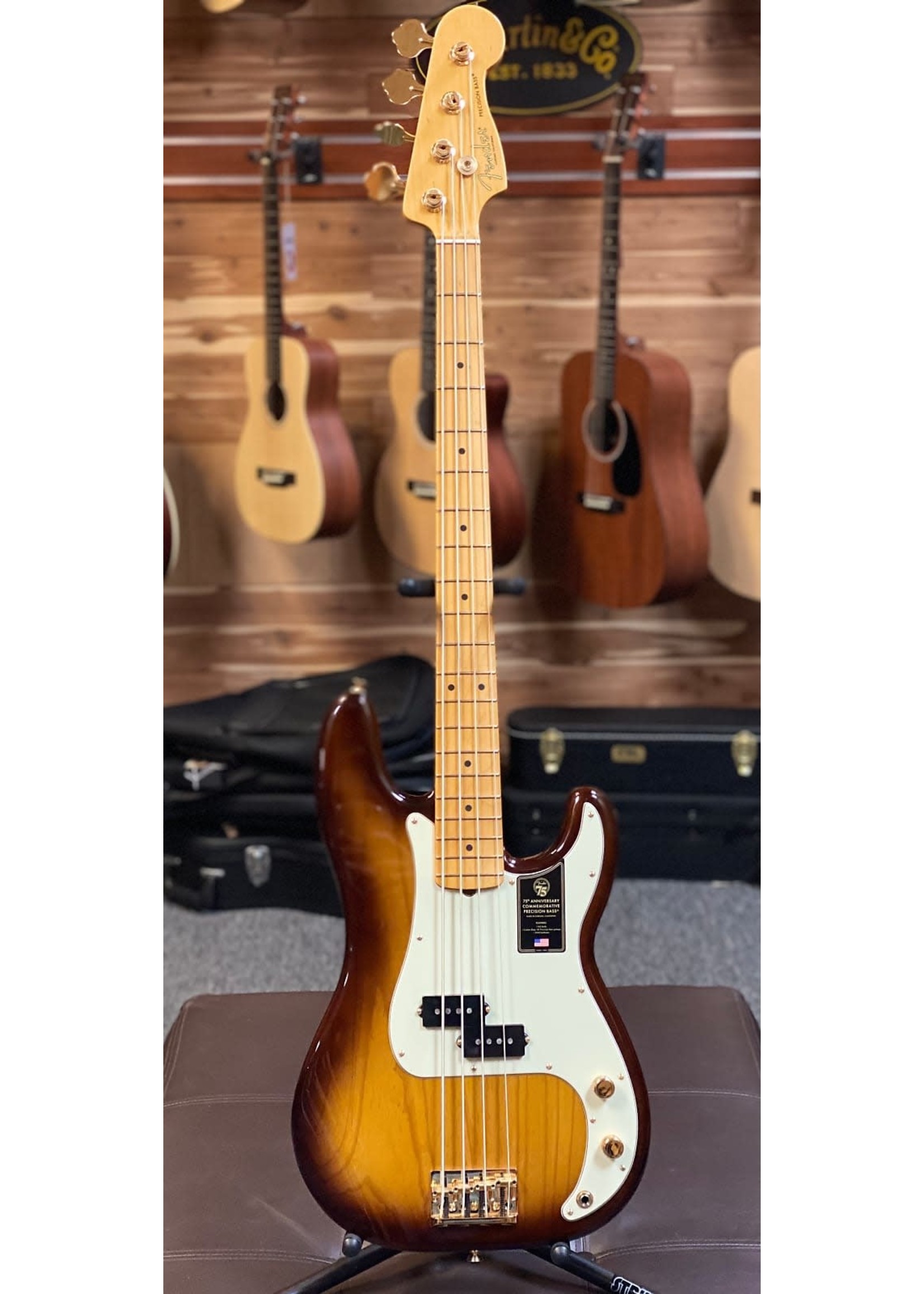 Fender 75th Anniversary Commemorative Precision Bass Bourbon Burst W/HC