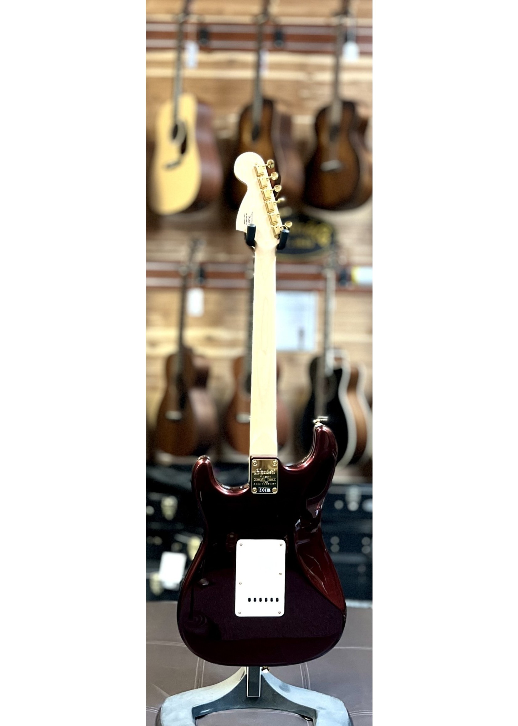 Squier Squier  40th Anniversary Stratocaster®, Gold Edition, Laurel Fingerboard, Gold Anodized Pickguard, Ruby Red Metallic