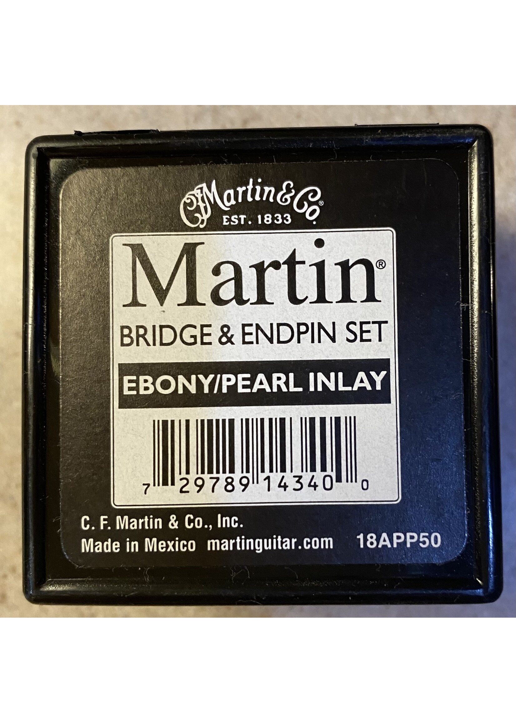 MARTIN Martin Bridge & Endpin Set Ebony/Mother of Pearl Inlay  w/ FREE SHIPPING