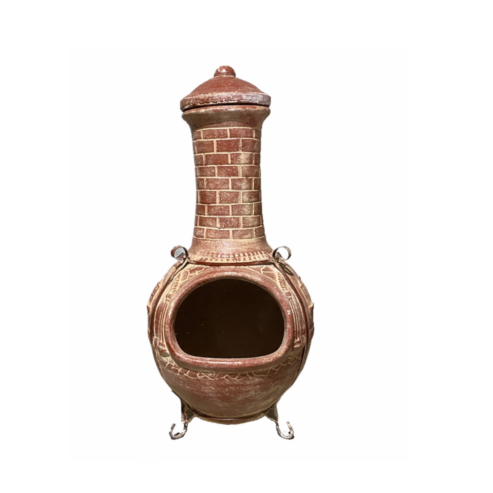 Firepit Chiminea Red 43" X 21"