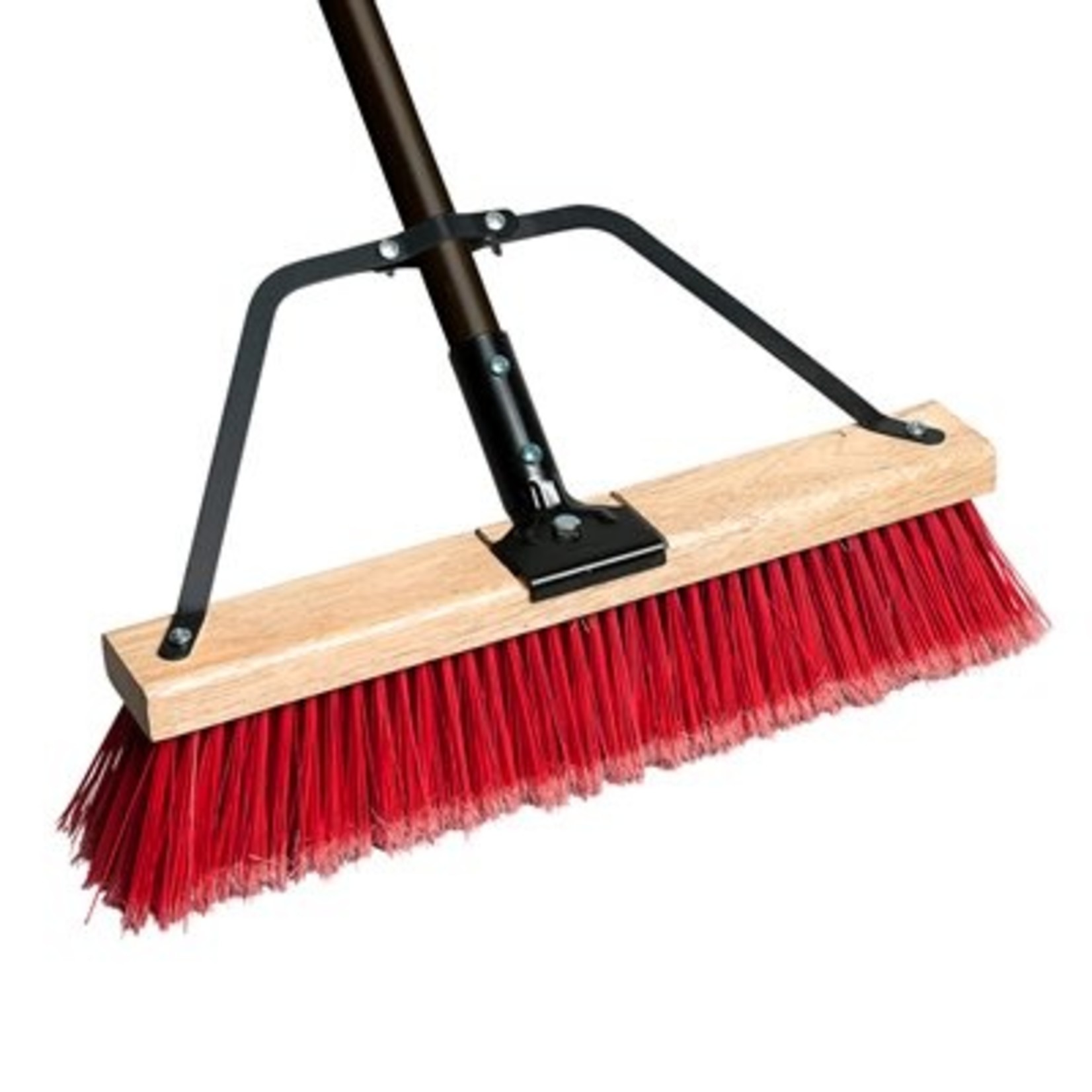 Toolway Push Broom with Brace & handle 24" (red)