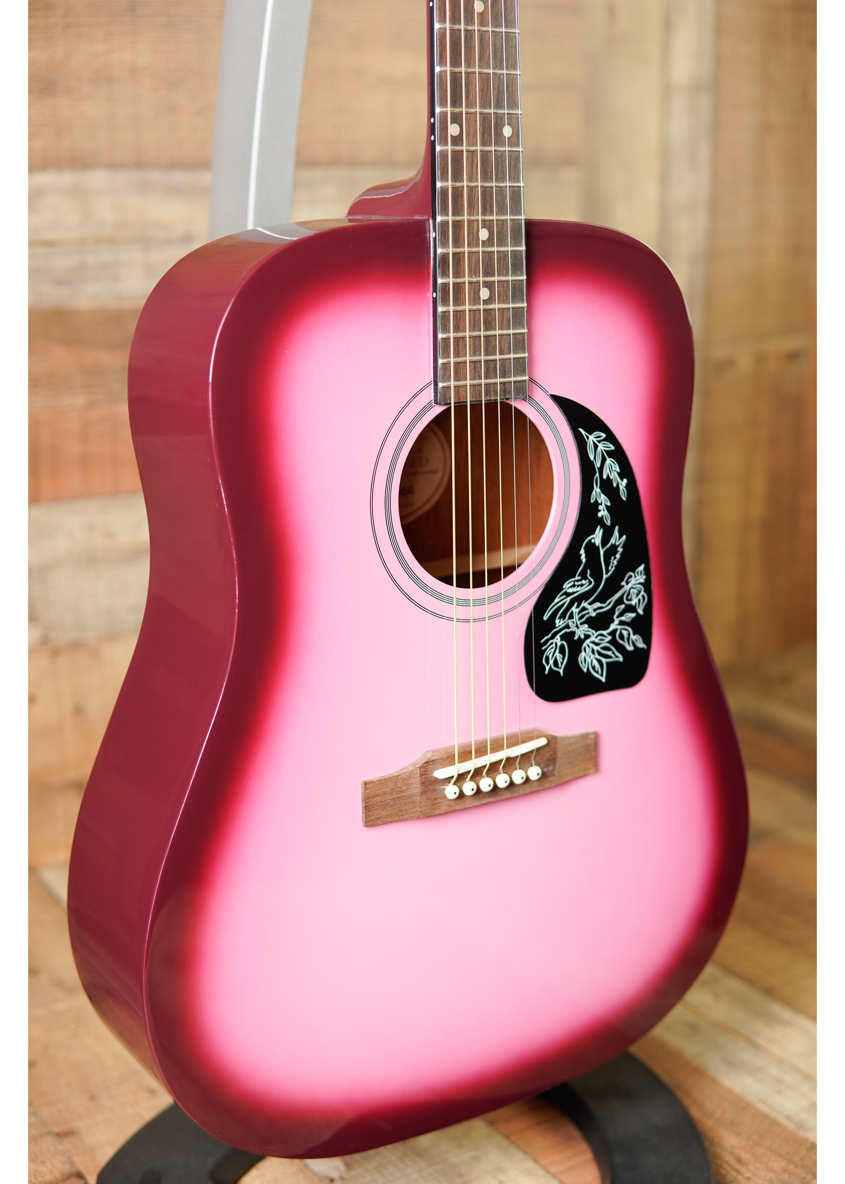 pink epiphone guitar