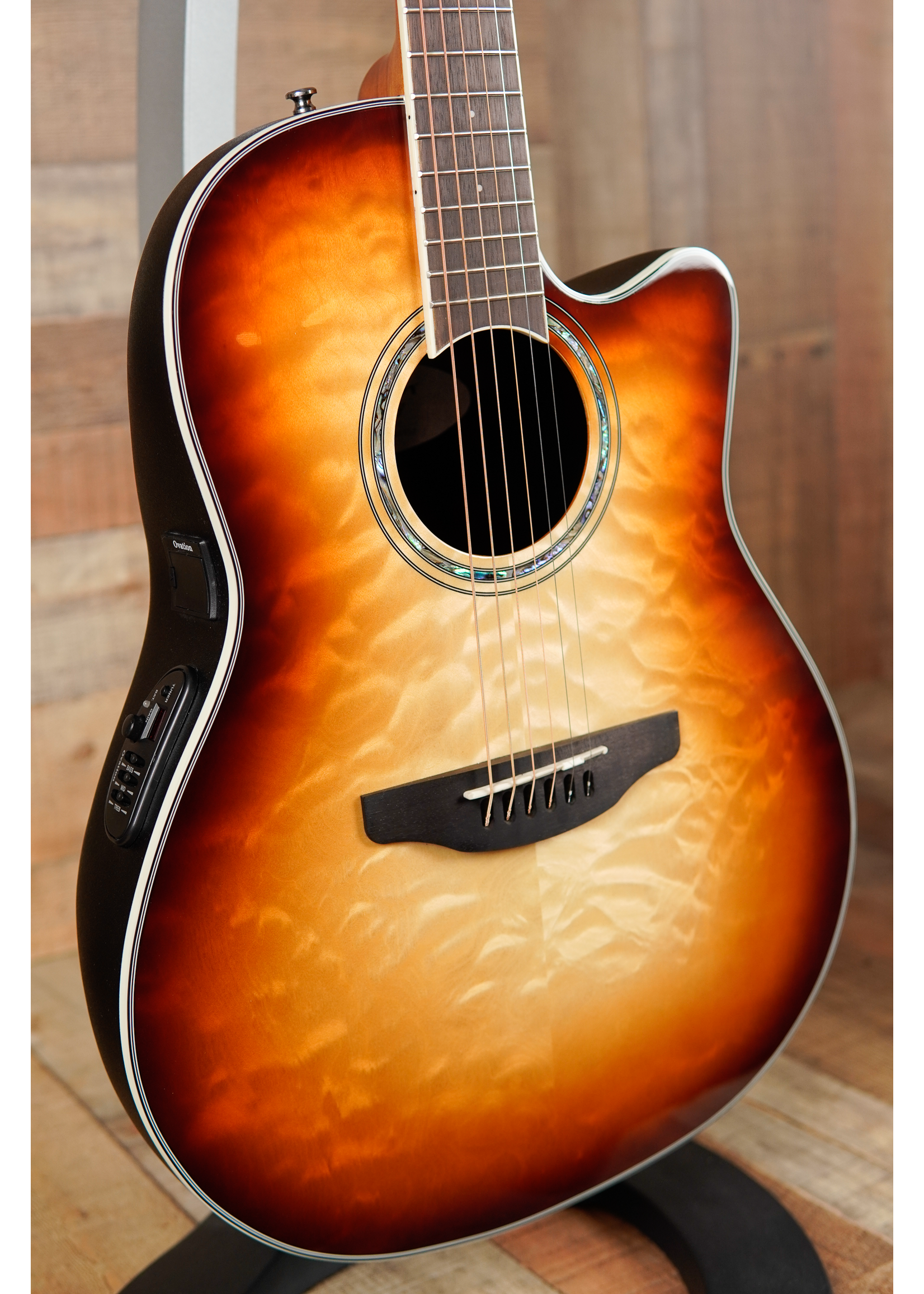 Ovation Ovation Celebrity E-Acoustic CS24X-7C, Cognac Burst, Mid-Depth