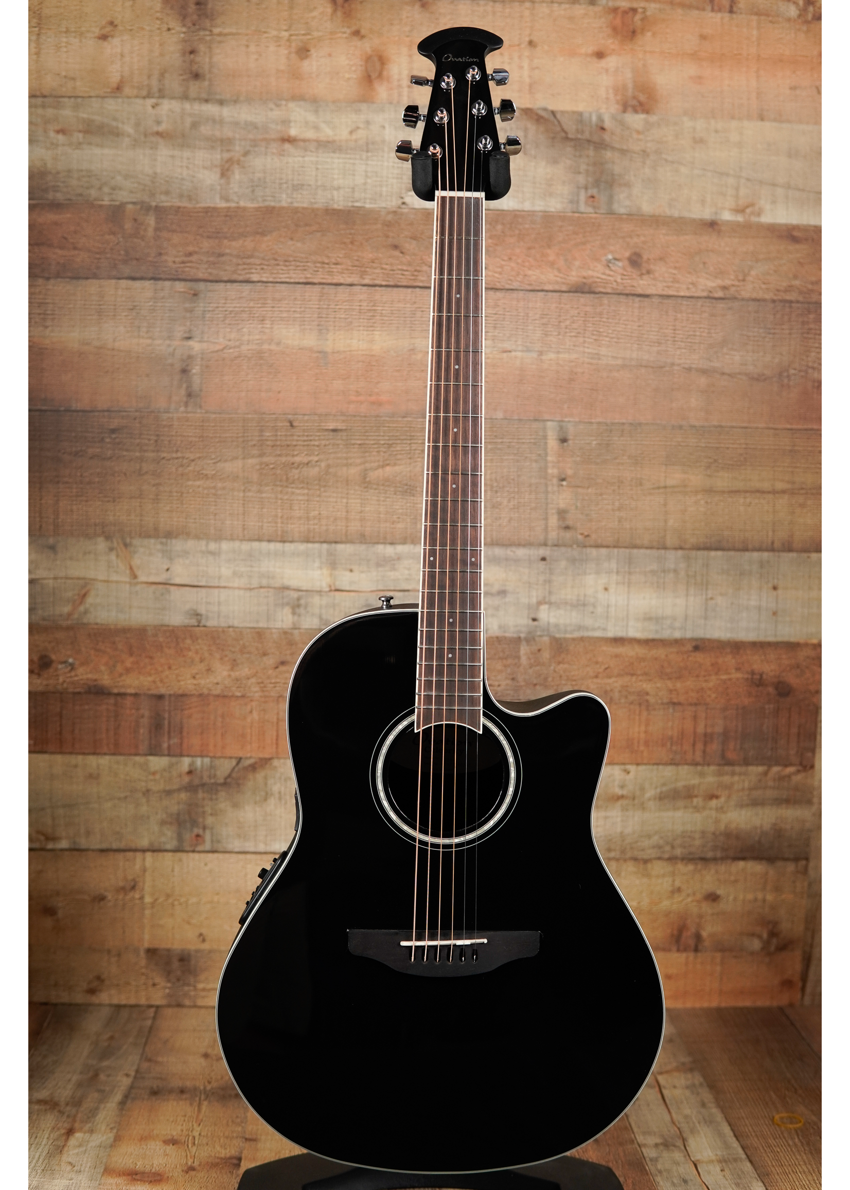 Ovation Ovation Celebrity Standard E-Acoustic Guitar CS24-5, CS/Cutaway, Black,Mid-Depth