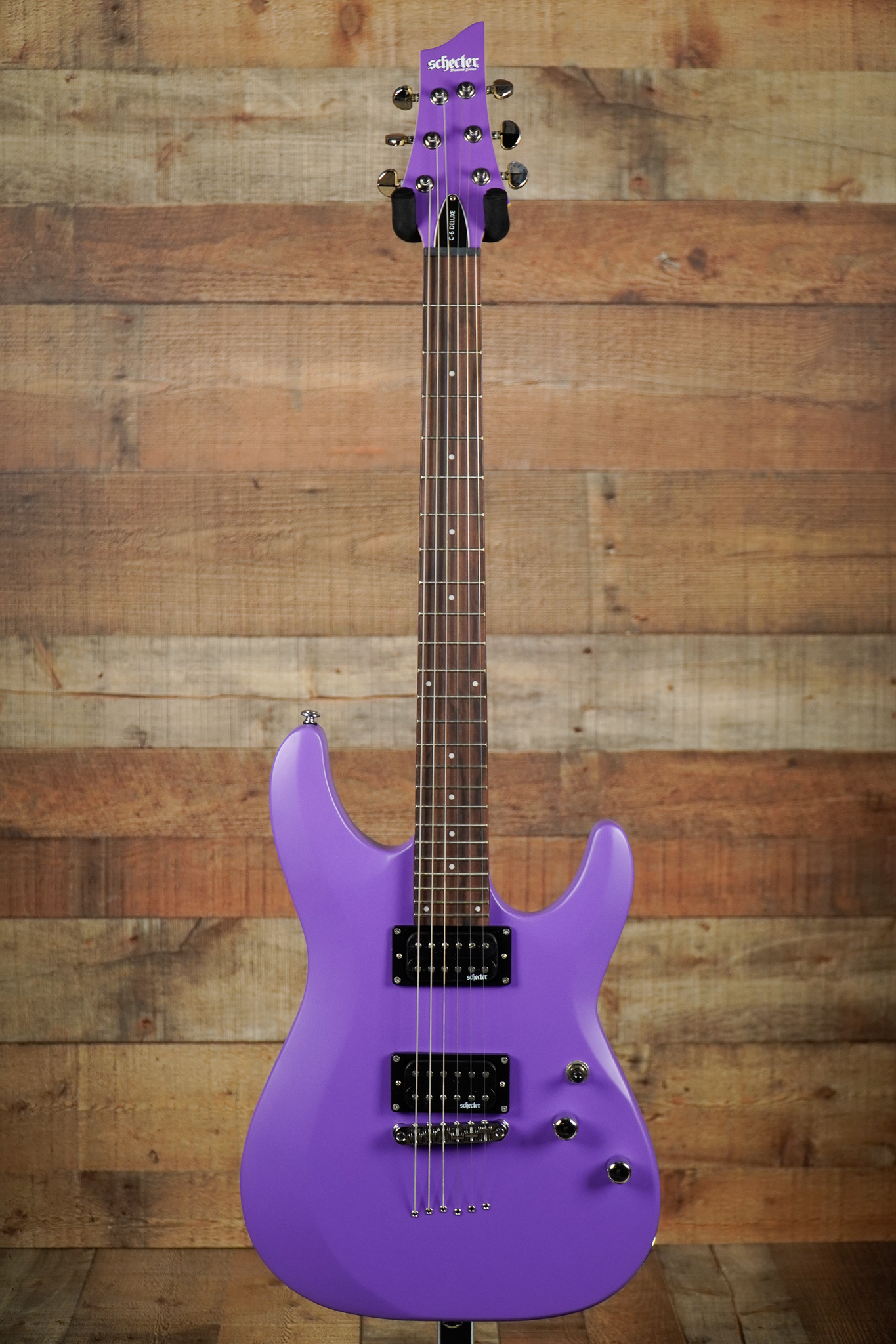 purple electric guitar