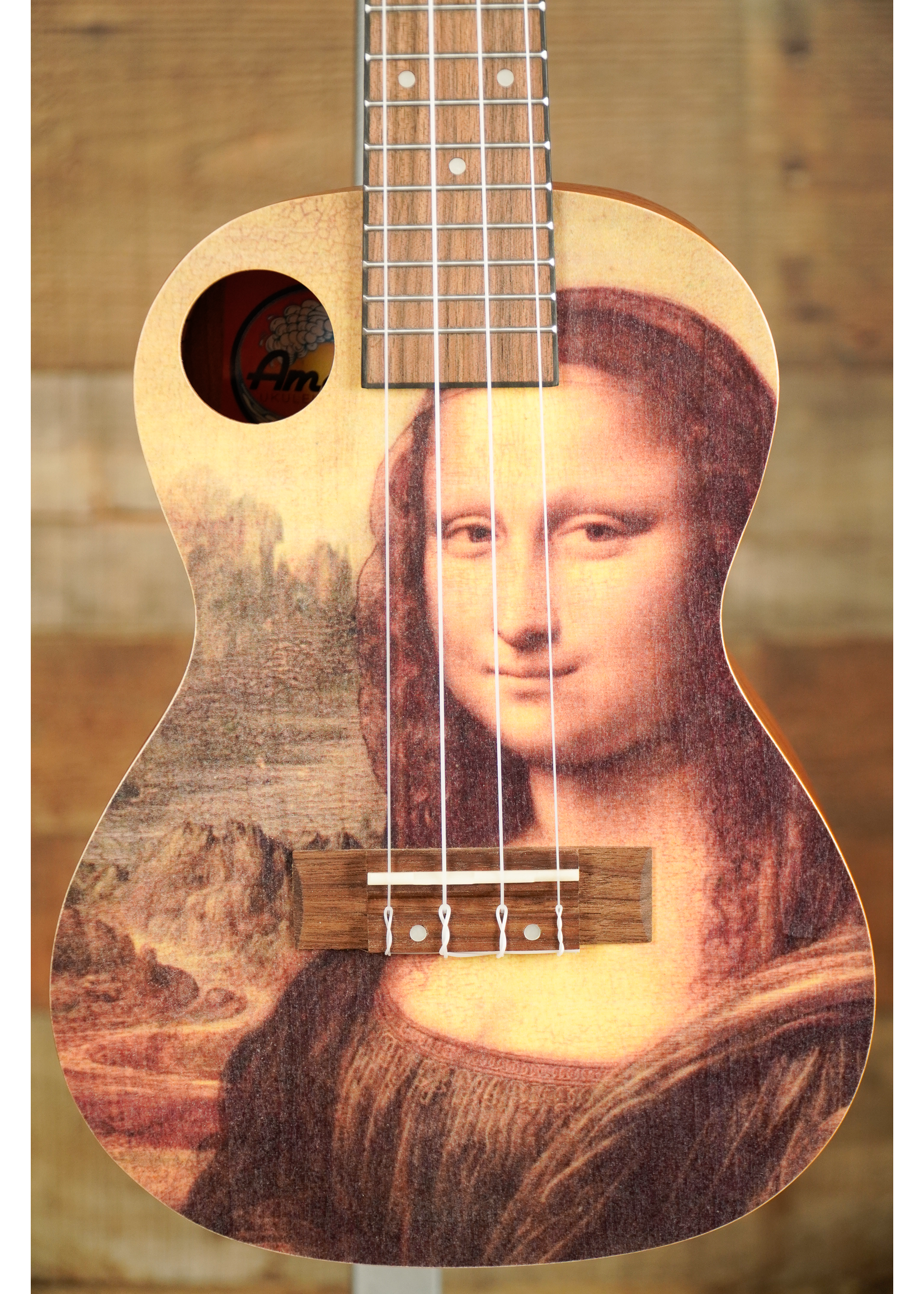 Amahi Amahi Art Series, Mahogany Top, Back & Sides, Painted, Mona Lisa