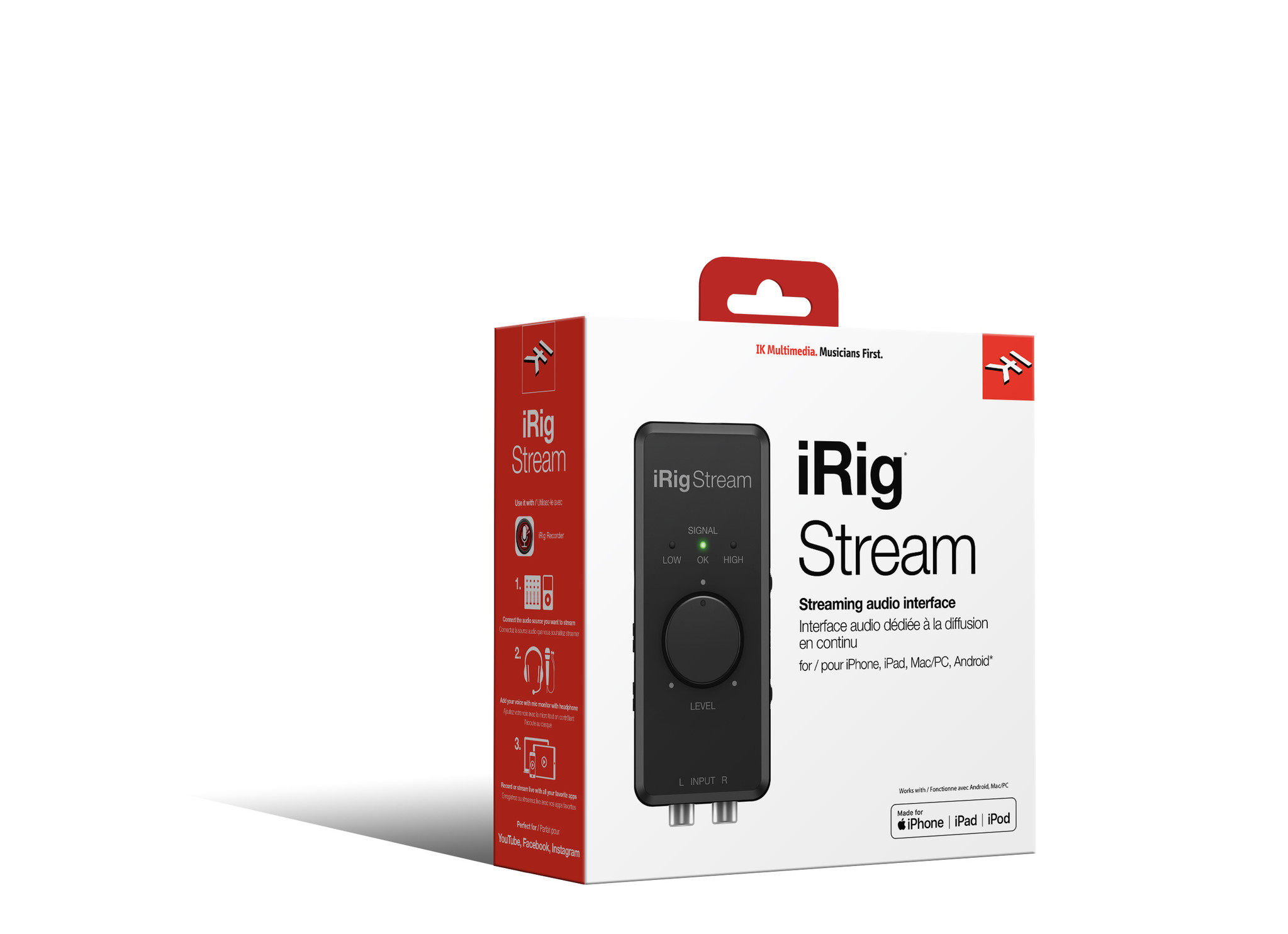 IK Multimedia iRig Stream 2-channel recording & live-streaming audio  interface for iPhone, iPad, Android and Mac/PC