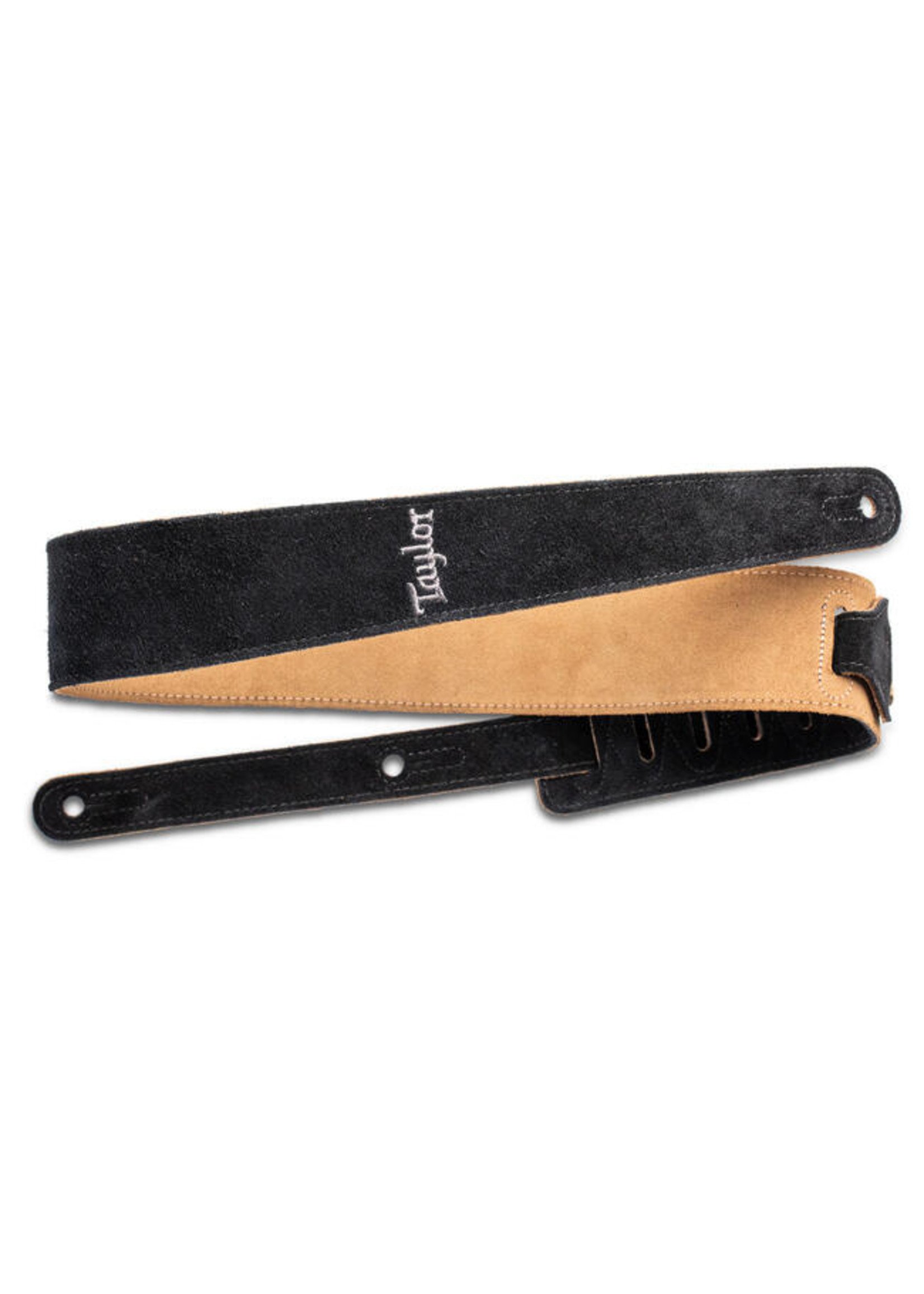 Taylor Taylor Strap,Embroidered Suede,Black,2.5"