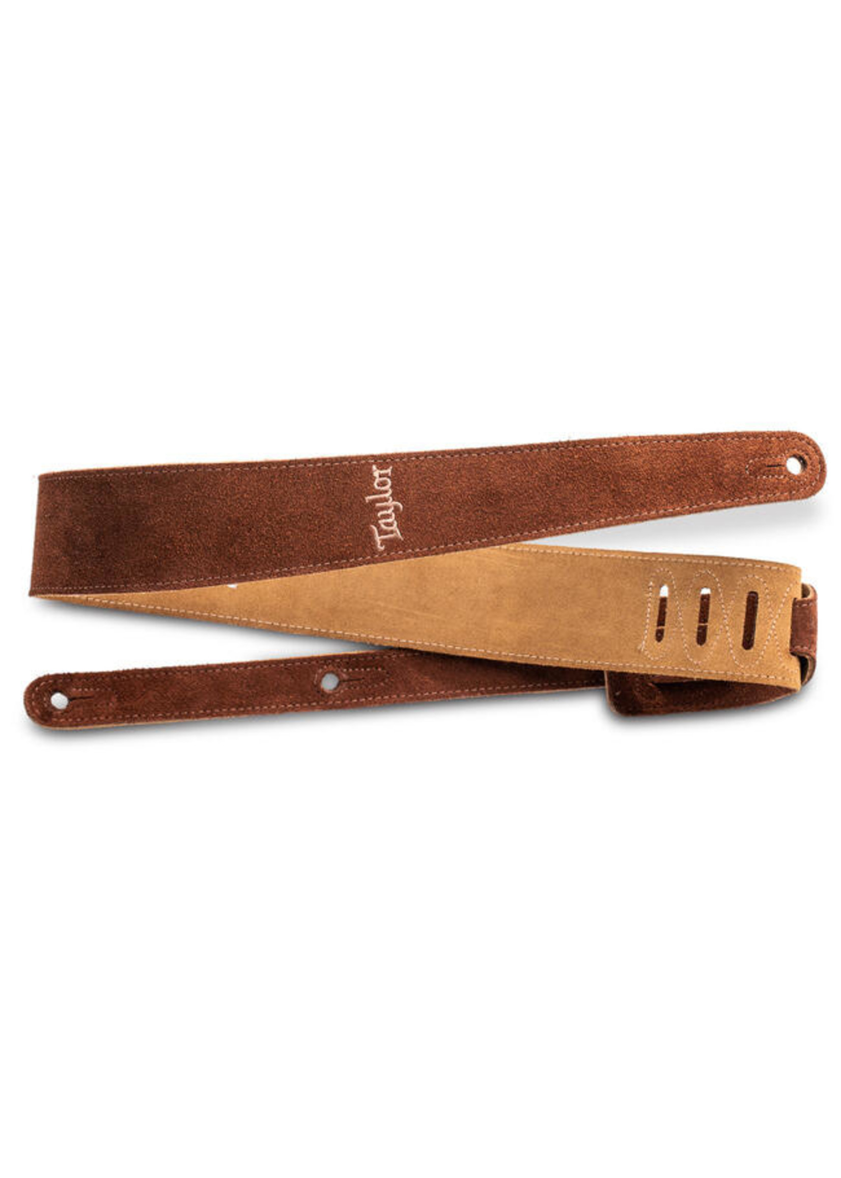 Taylor Taylor Strap, Embroidered Suede, Chocolate ,2.5"